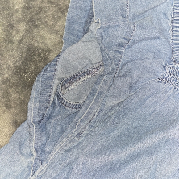 Express Light Blue Ruffle Sleeve Blouse - Picture 4 of 7